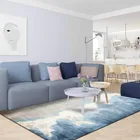 Модный современный минималистский абстрактный синий белый Морская вода для гостиной прикроватный коврик для спальни напольный коврик на заказ
