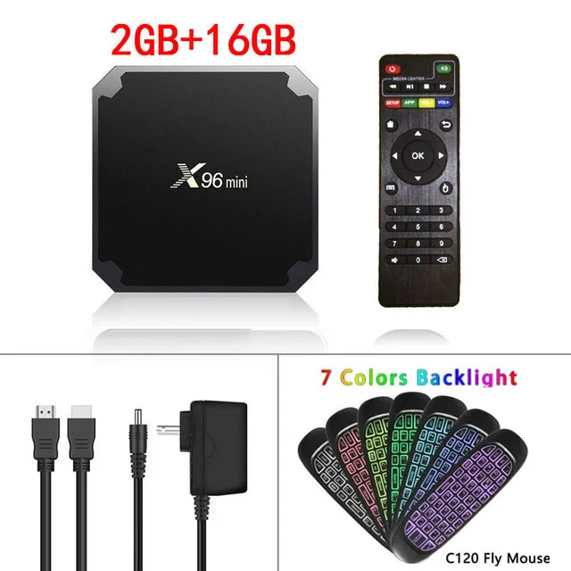 2GB 16GB C120B Android ТВ приставка X96 Мини Android 7,1 Смарт ТВ приставка 2 Гб 16 Гб Amlogic S905W четырехъядерный 2,4 ГГц wifi 4K медиаплеер смарт-приставка - Цвет: 2GB 16GB C120B