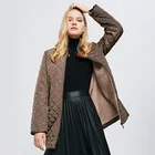 Женская куртка с воротником-стойкой на молнии, Легкая стеганая Флисовая теплая шерстяная куртка