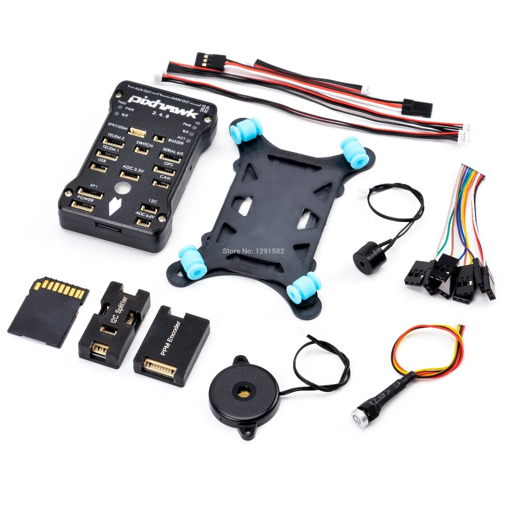 Base with PPM i2c Pixhawk PX4 PIX 2.4.8 32 бит Контроллер полета Автопилот с 16 г SD переключатель безопасности зуммер PPM IEC для радиоуправляемого квадрокопкоптера F450 S500 - Цвет: Base with PPM i2c