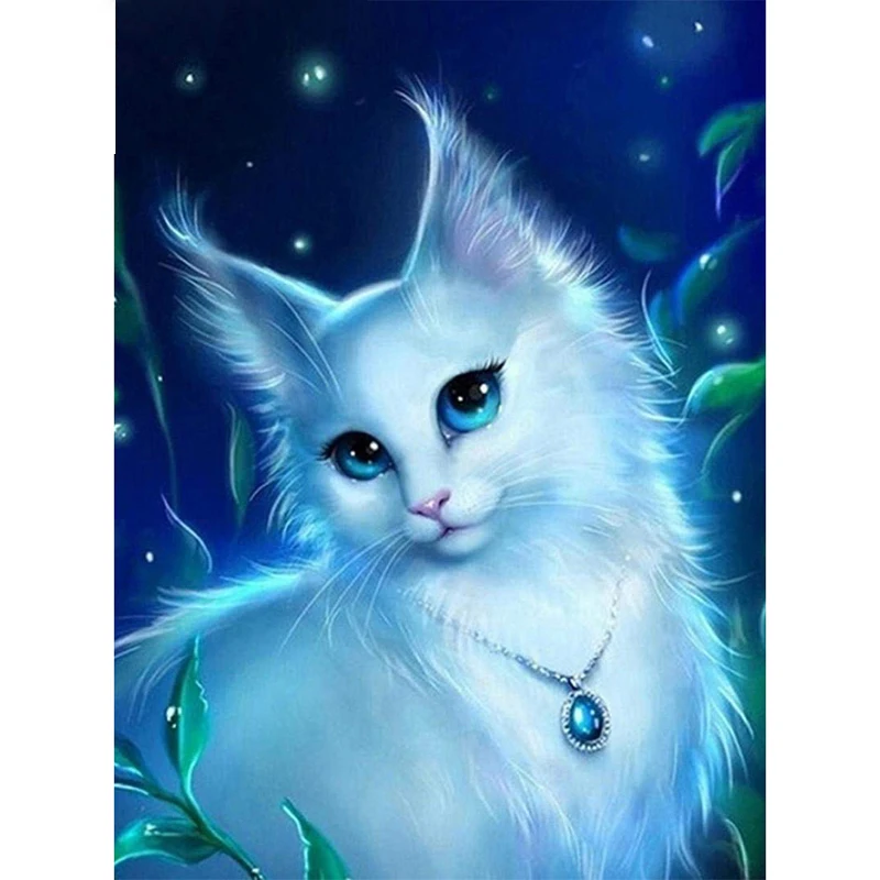 Полный 5D Diy Daimond картина крестом &quotкошка леди&quot 3D круглая Алмазная мозаика