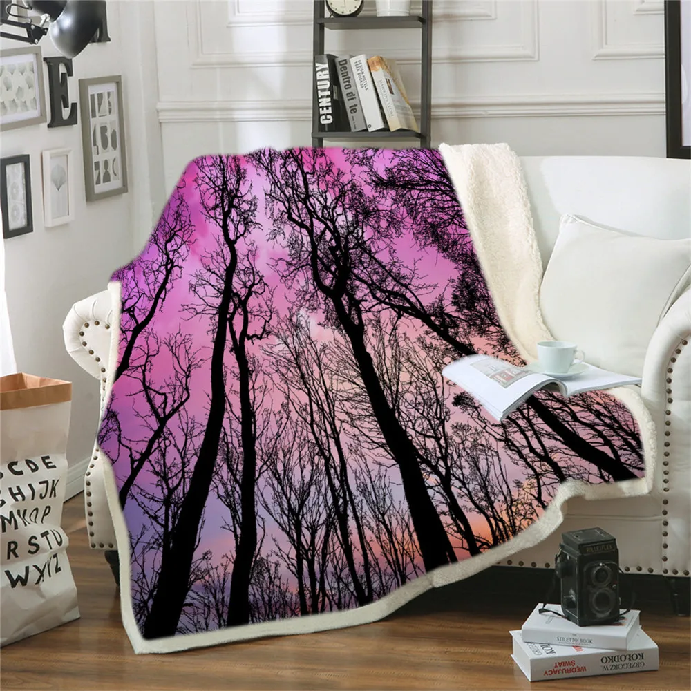 Плед одеяло для реки воды Листьев деревьев леса|Одеяла| |