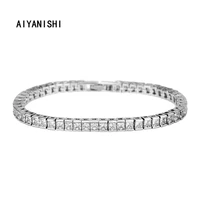 aiyanishi 18k gold filled 4 5mm tennis bracelet iced out chain bracelets for women men tennis bracelet chain homme jewelry gifts
