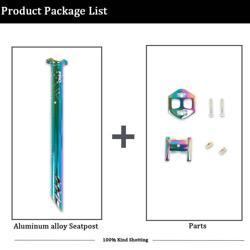 

380mm Ultra-light Bicycle Seatpost 27.2/30.8/31.6mm MTB Seat Tube Rainbow Color Cycling Parts Bike Accessories
