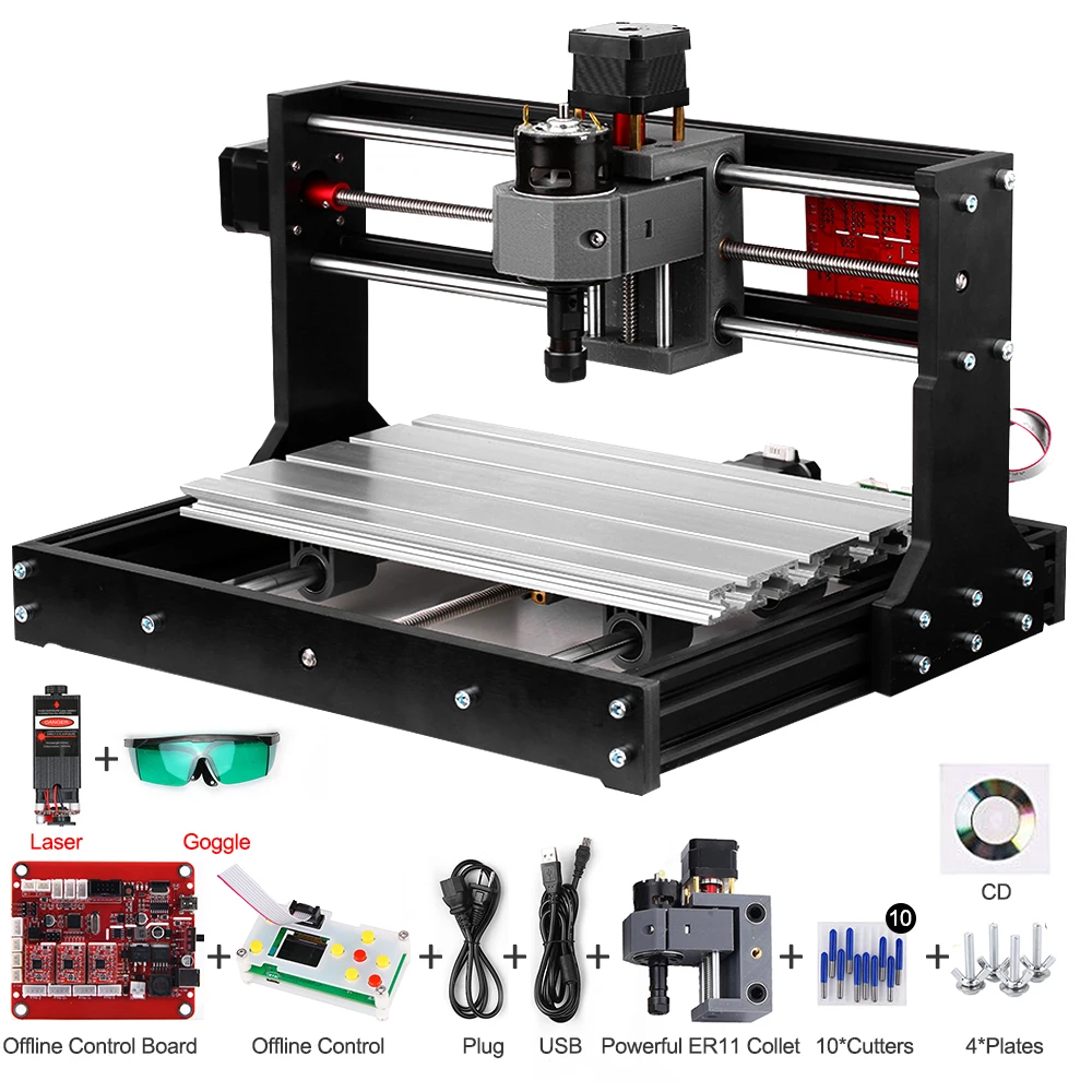 ЧПУ древесины аппарат для лазерной порезки 3018 Pro CNC маршрутизатор машина GRBL