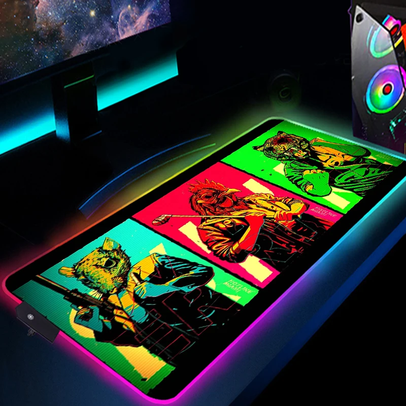 RGB Hotline Майами коврик для мыши XL светодиодный игровой клавиатуры мышь большие