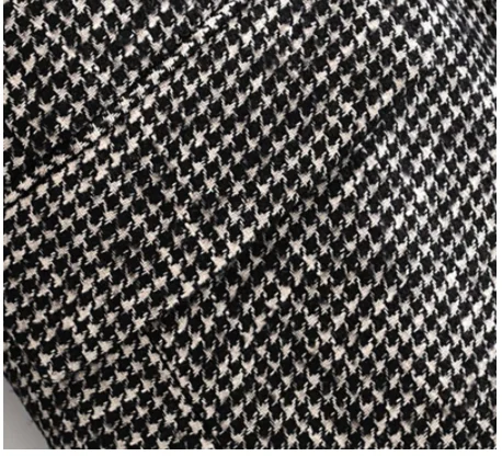 Женские формальные твидовые двубортные пальто с длинными рукавами и карманами