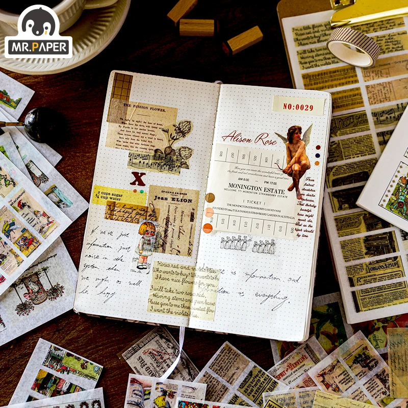 Mr.paper 4 вида конструкций 6 шт. декоративные европейские средневековые наклейки