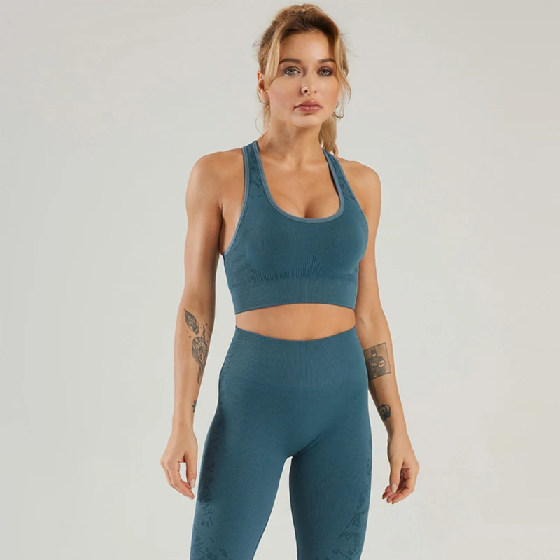 

Seamless Yoga Set Workout Clothing 2 Piece Sets Fitness Clothes High Waist Gym Suits Seamless Tracksuit Women Hot Sell 2021