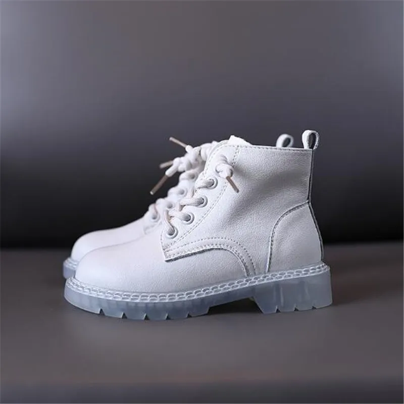 Осень 2020 Детские Ботинки Martin из натуральной кожи модные мотоциклетные ботинки