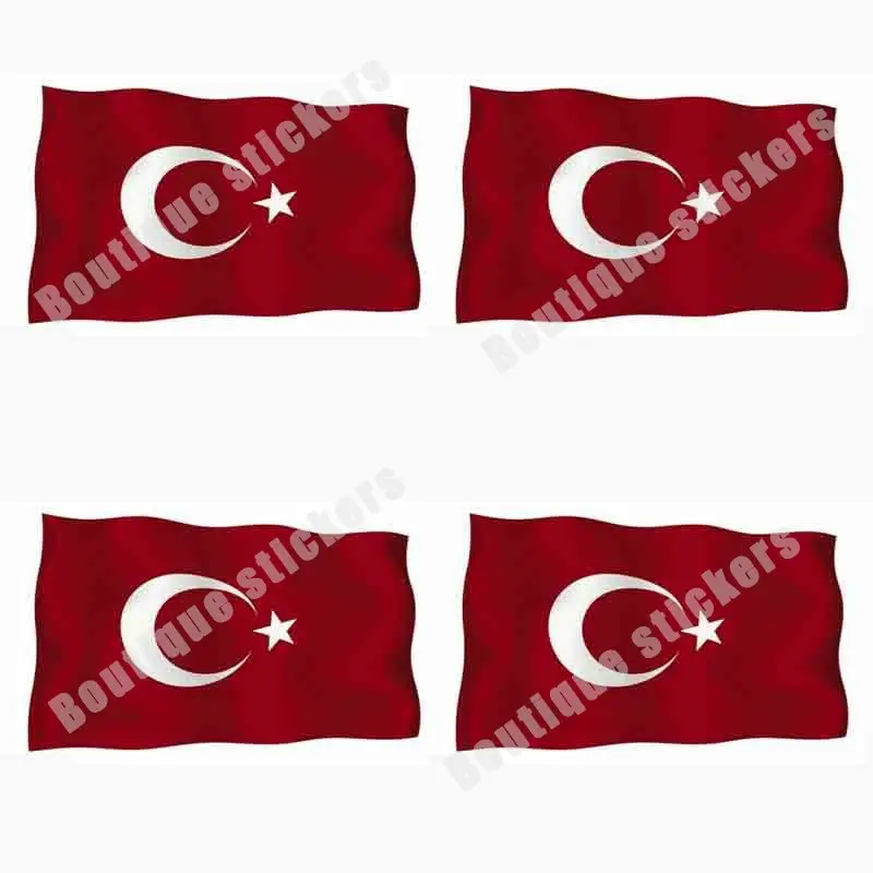 

4-piece Set of Autocollant Stickers Drapeau TURQUIE TURQUE TURKEY Flag Vinyl Voiture Moto Car Body Car Window Decoration