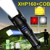 xhp160 powerful led flashlight xhp90 high power cob torch rechargeable usb tactical flashlight 18650 flash light camping lantern