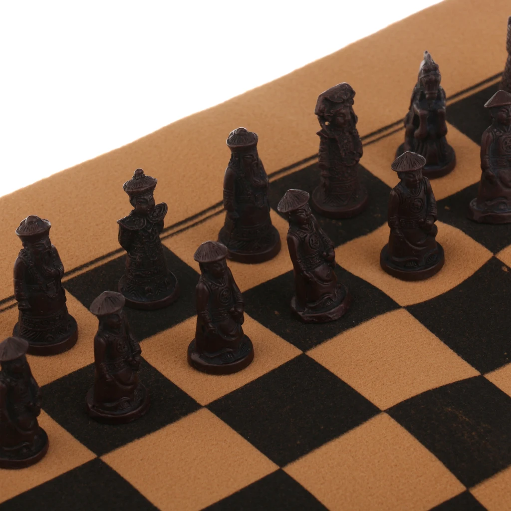 Китайские старинные фигурки Chessman фигуры шахматы набор со складной шахматной