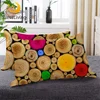 BlessLiving 3D Annual Ring Sleeping Pillow Five Colors Tree Rings Down Alternative Pillow Nature Textured Country Bedding 1pc 1