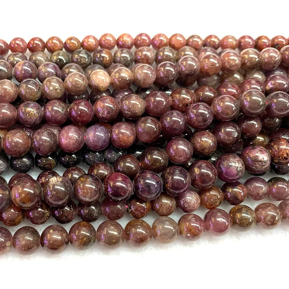 

Veemake Star Ruby Natural DIY Necklace Bracelets Earrings Ring Loose Round Gemstones Women's Beads For Jewelry Making 06781