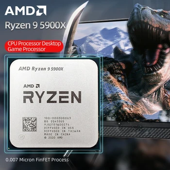 AMD New Ryzen 9 5900X 3.7 GHz 12-Core 24-Thread CPU Processor AM4  Gamer R9 5900X CPU Parts & Accessories 7NM 64M 100-000000061