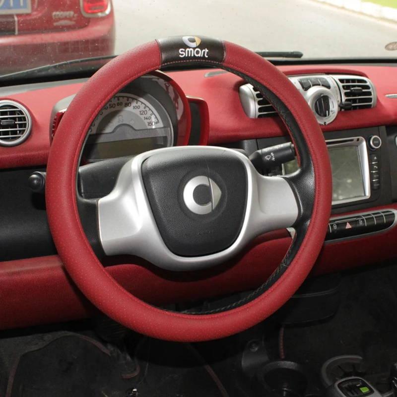 Автомобильный Стайлинг кожаный чехол на руль защитный для Smart fortwo forfour 451 453