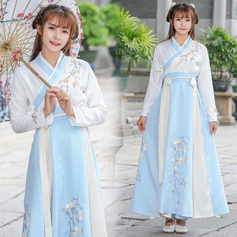 Китайский стиль Hanfu Женский костюм сливы платье феи юбка свежая и элегантная Huaqing