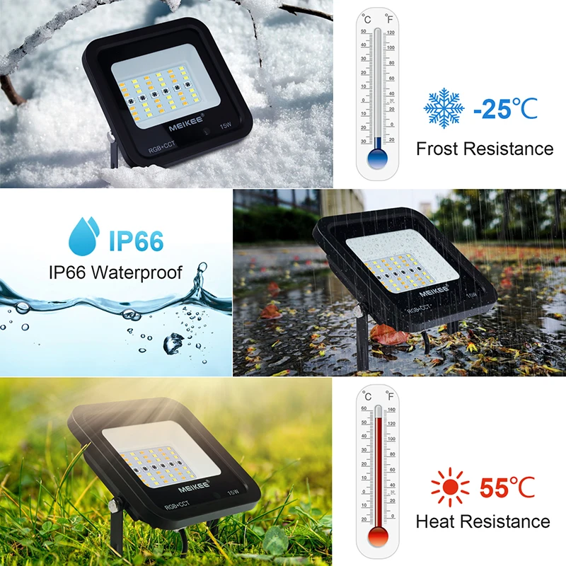 15 Вт RGB+ CCT Светодиодный прожектор светильник Водонепроницаемый открытый светодиодный прожектор заливающего света лампы Точечный светильник для квадратный сад уличного