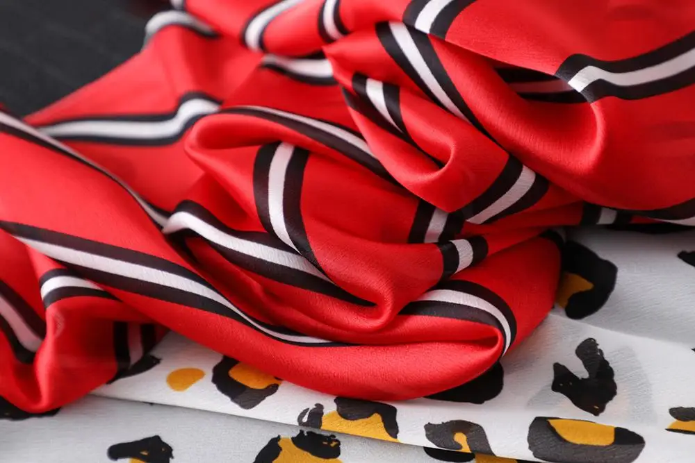 Новый дизайн леопардовые шарфы в полоску Шелковый зимний шарф новый