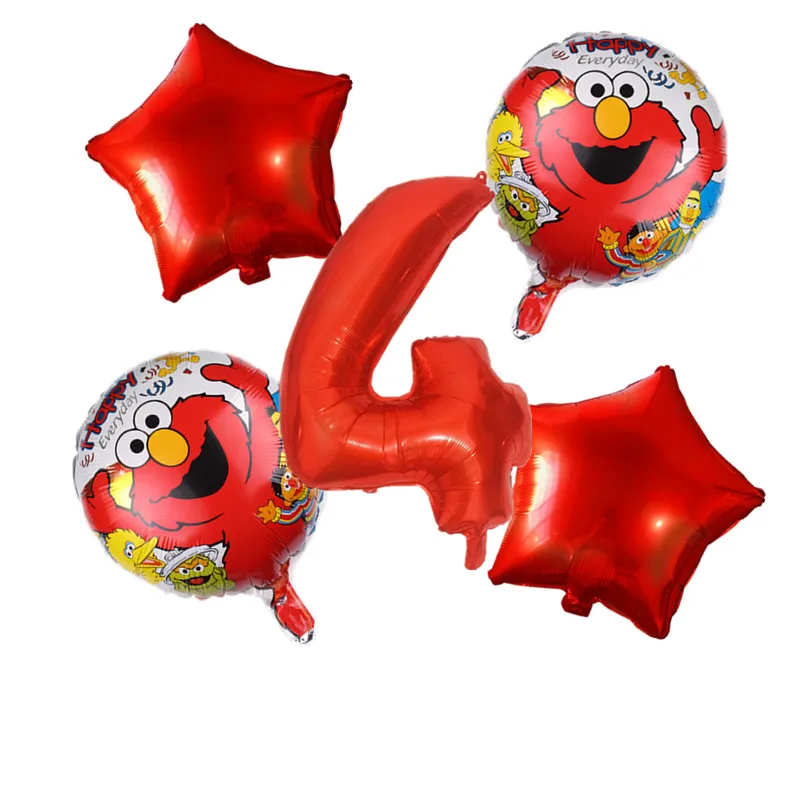 5 шт./компл. шары Улица Сезам с мультяшными цифрами украшения для дня рождения