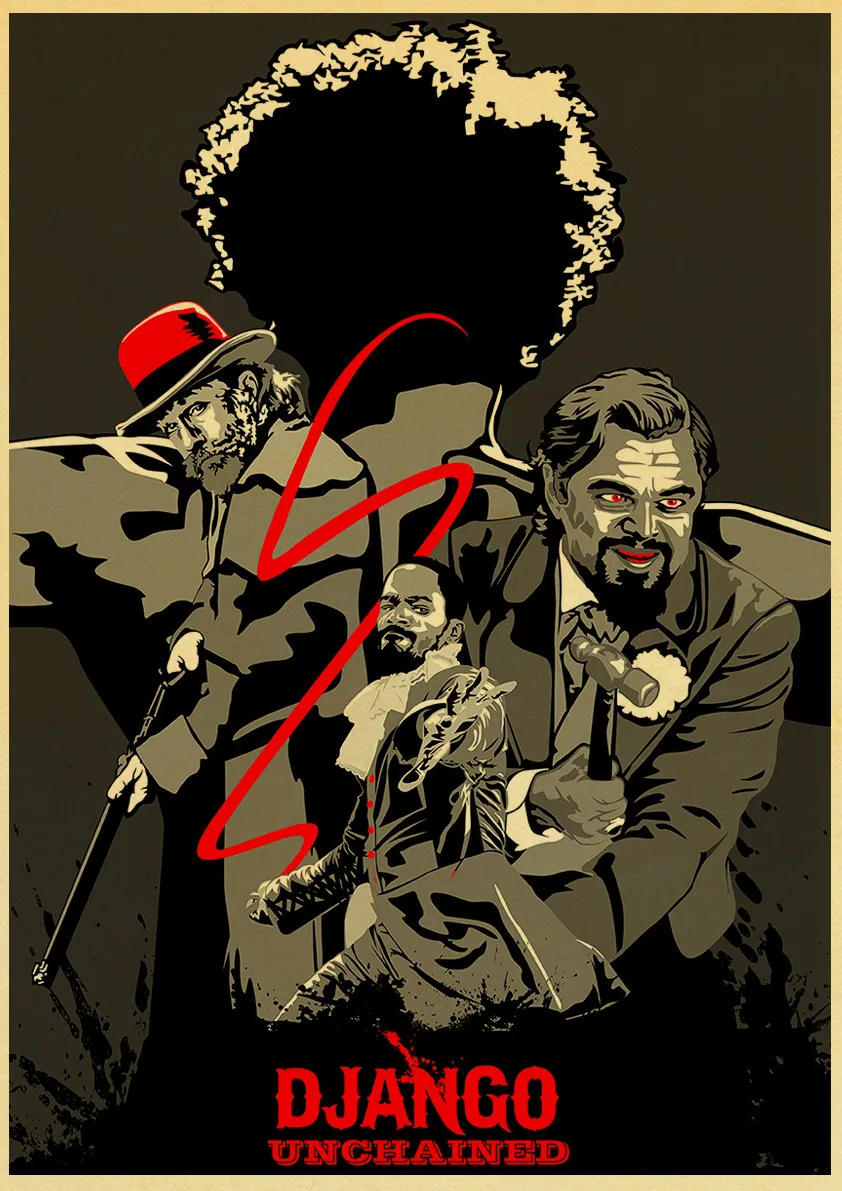 Квентин Тарантино фильм Kill Bill/Django Unchained/резервуар собака фильм плакаты крафт-бумага домашний кинотеатр Настенный декор плакат - Цвет: E163