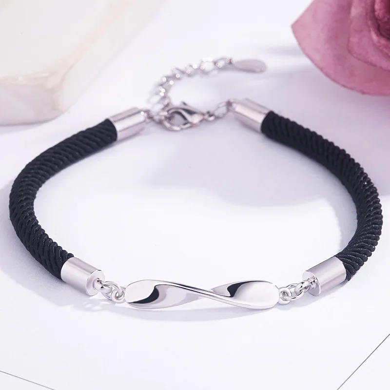 

Classic Twist Red Rope Braid Lover Bracelet Men Women Couples Bangle Titanium Steel Fashion Romantic Jewelry Gift for Girlfriend