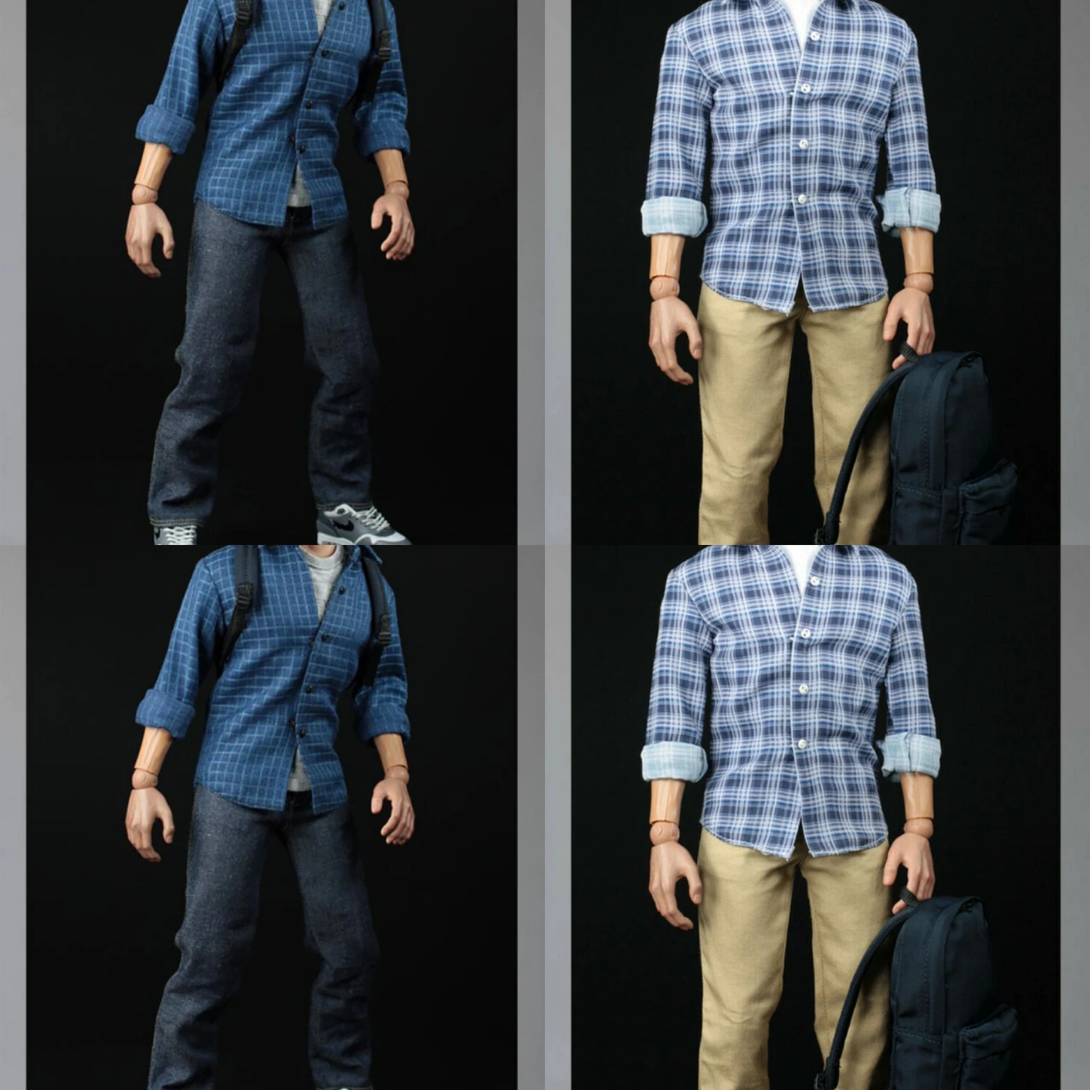 

1/6 Men's Plaid Shirt Casual Windbreaker Suit VORTOYS V1016 Clothing Sets for 12 '' Action Figure Body
