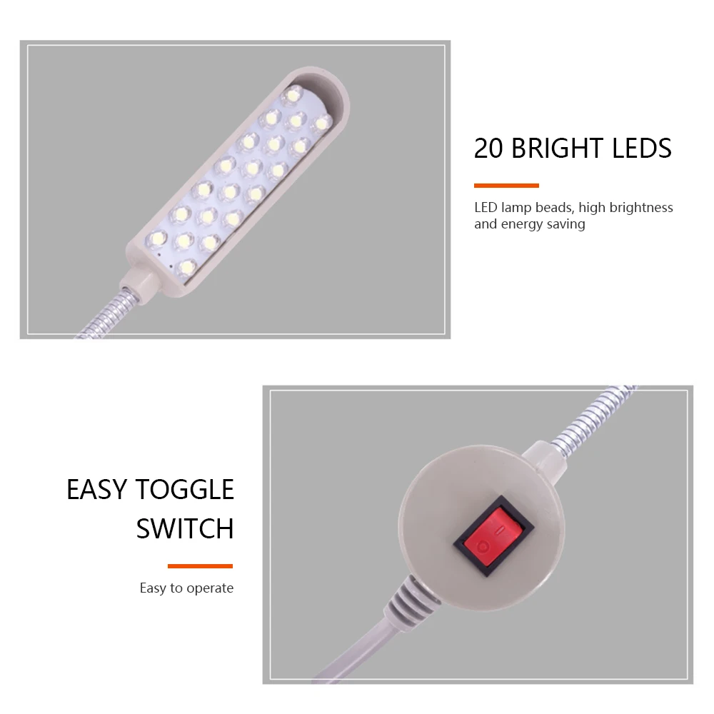 

Industrial Lighting Sewing Machine LED Lights Multifunctional Flexible Work Lamp Magnetic Sewing light for Drill Press Lathe