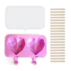 Силиконовая форма в форме сердца с 3D бриллиантами для мороженого, украшение для детской комнаты, светящиеся наклейки на стену