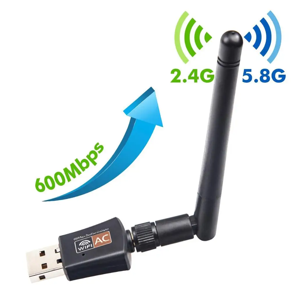 600 Мбит/с USB Wi-Fi роутер адаптер пк сетевой LAN карты донгл с антенной | Компьютеры и