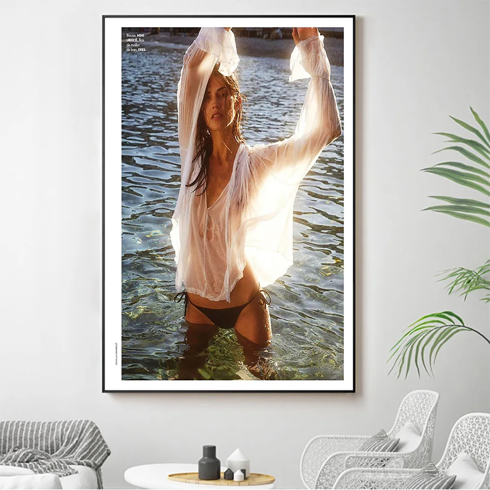 

Silk Cloth Wall Poster Marilhéa Peillard Sexy Model Star Art Home Decoration Gift