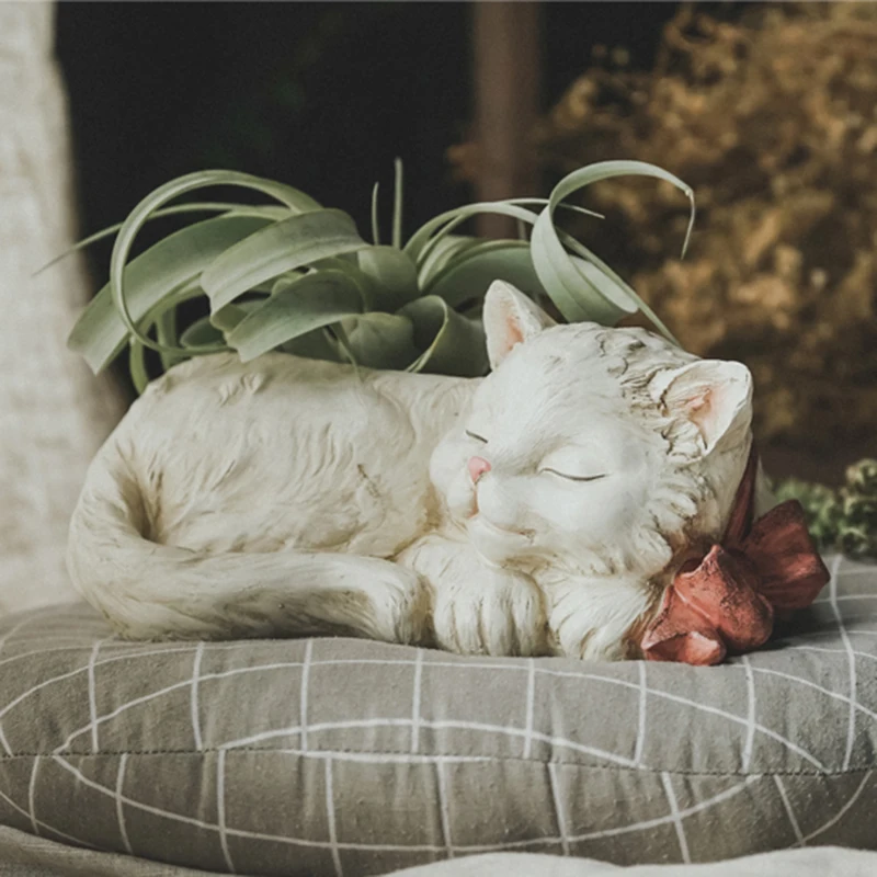Силиконовая форма для суккулентных цементных цветов с бантиком Kitty декоративная