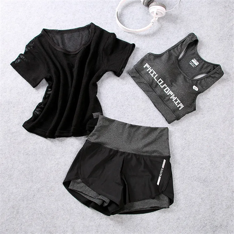 1 комплект/3 шт. комплекты для тренировок с высокой талией Шорты Для Йоги +