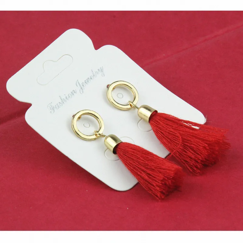 Серьги с кисточками ручной работы Модный богемный круг свисающие сережки