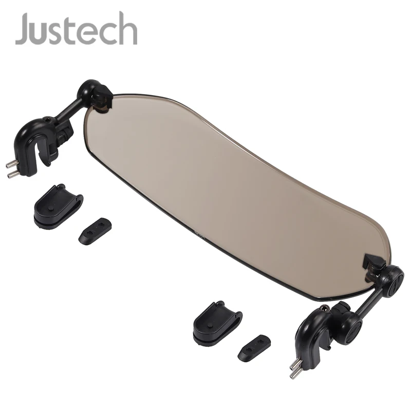 Justech Motorcycle Adjustable Clip On Windshield Extension Spoiler Wind Deflector Smoke For Suzuki Kawasaki KTM Aprilia Ducati | Автомобили