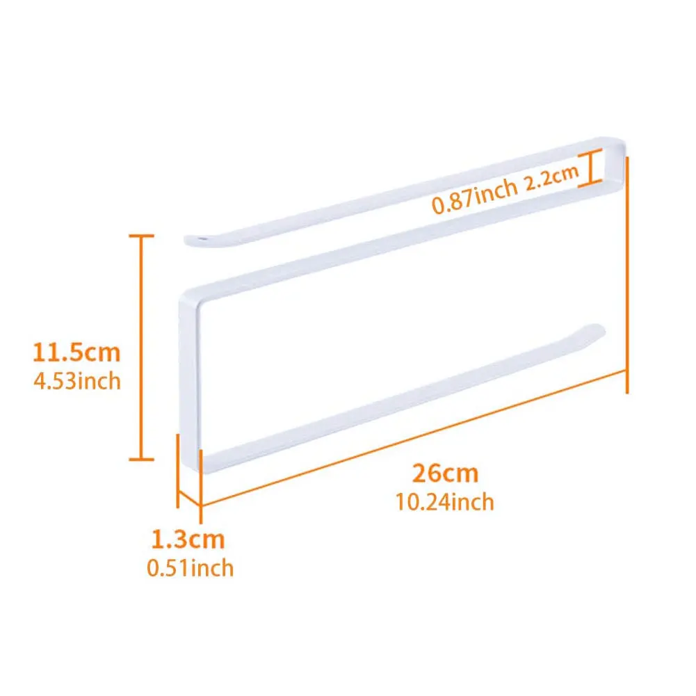 

Paper Towel Holder Wall Hanging Metal Paper Dispenser Household Accessory Supplies Under Cabinet Hanging Tool No Drilling White