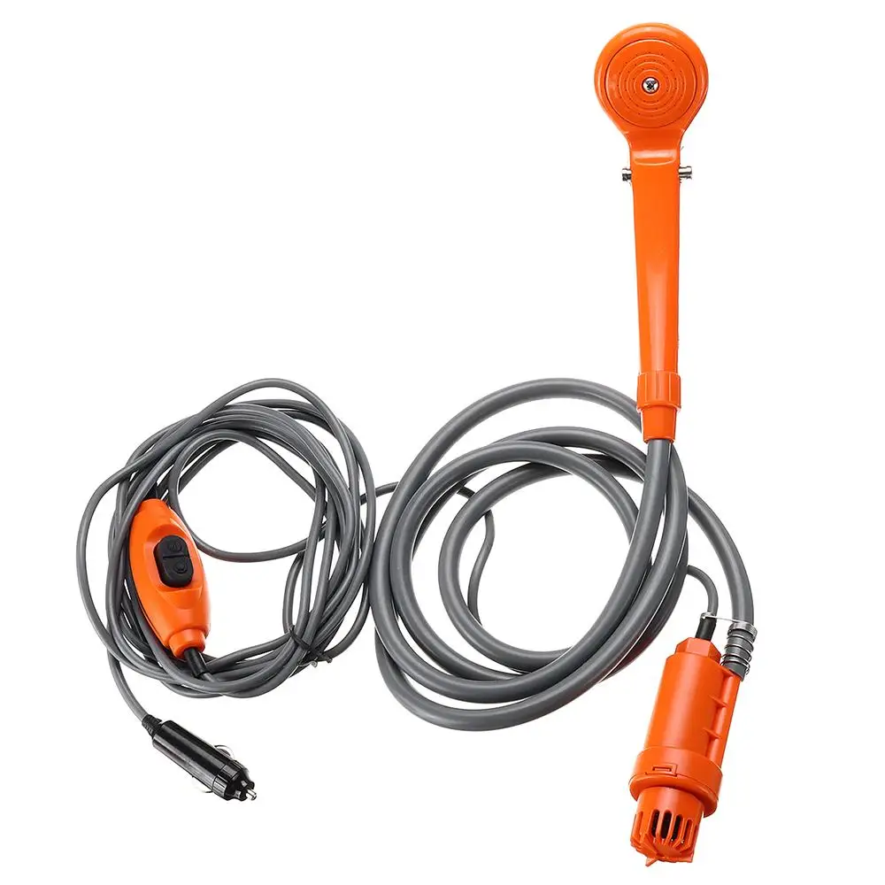 

Portable Car Washer DC 12V Camping Shower Car High Pressure Washer Gun Electric Pump Sprayer For Outdoor Camping Travel Pet
