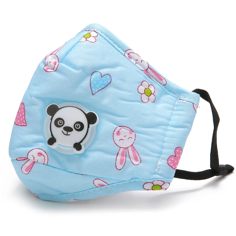 

Lovely Children Cotton Mouth Mask Washable Reusable cartoon Panda Masker with 5/10pcs 5-layer Activated Carbon Filters Kids Mask