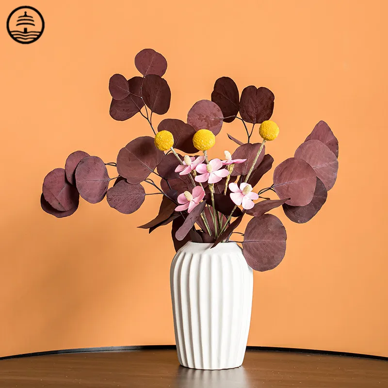 

BAO GUANG TA Minimalist Europe Style Morandi Ceramic Flower Vase Ornaments Creative Tabletop Home Christmas Decoration R6987