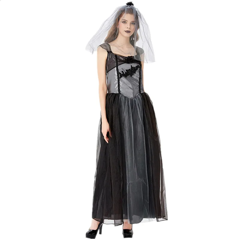 

Хэллоуин призрак невесты костюм дьявольская ведьма вампира замаскированный ад бог смерти невесты Униформа костюмы для Хэллоуина для женщин