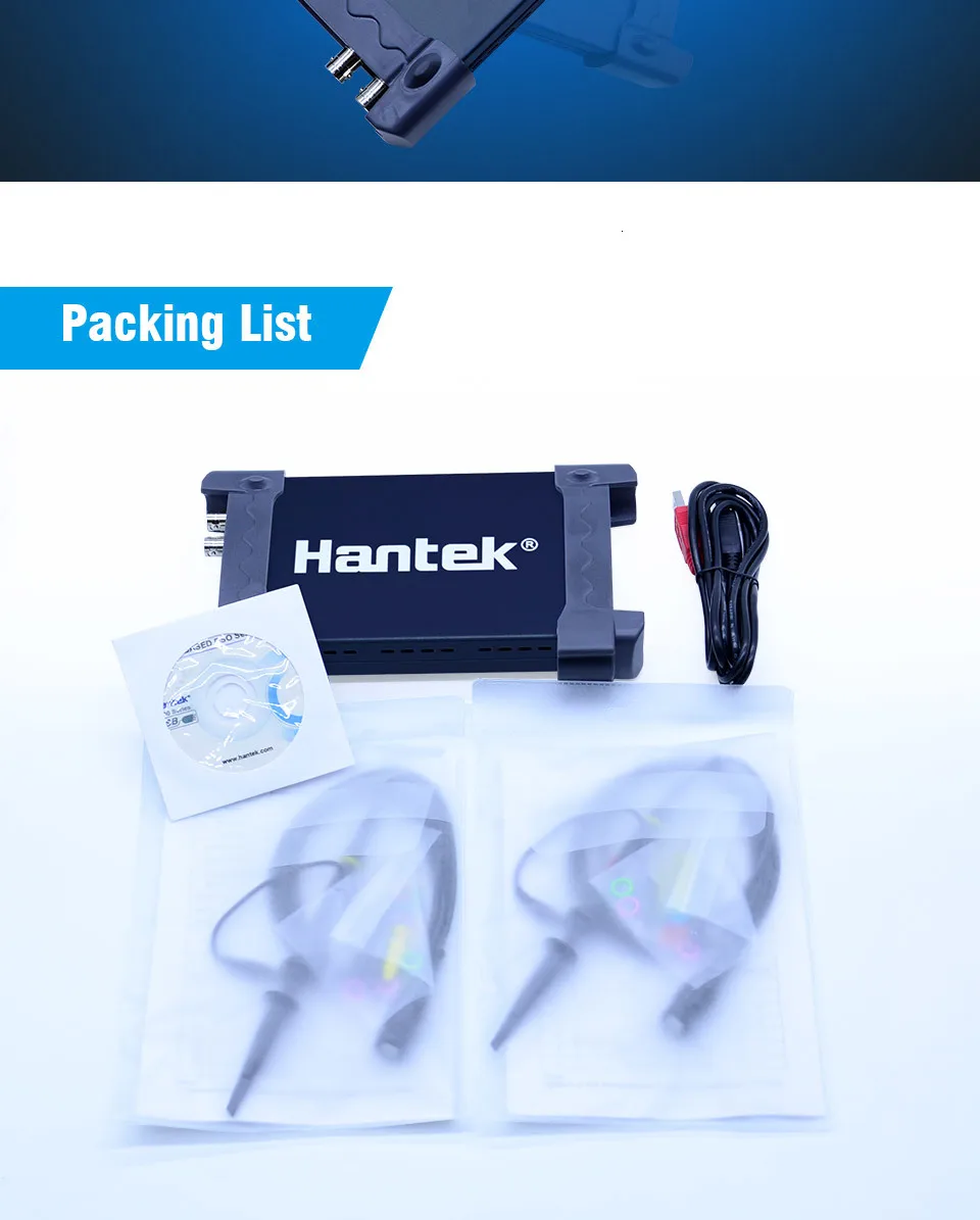 ПК USB портативный осциллограф Hantek 6022BE/6052BE/6082BE/6102BE/6212BE 2 канала 20 МГц-200 МГц цифровой осциллограф