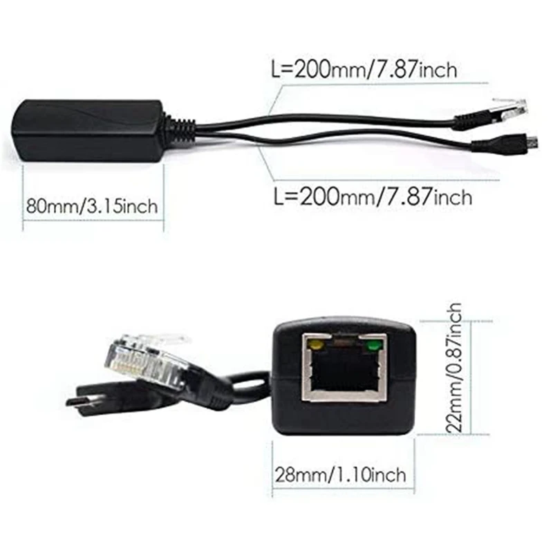 2X Micro-USB POE сплиттер 48 В до 5 2 а/3 А мини-USB источник питания по национальному