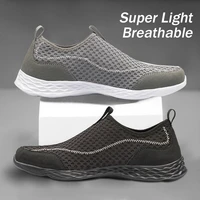summer all mesh mens casual shoes light breathable sneakers shoes men outdoor water leak quick drying loafers shoe plus size 15