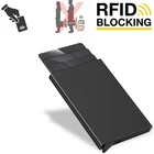 Нержавеющаясталь кредитной держатель для карт бумажник Для женщин мужчин тонкий анти-кошелек с блокировкой радиочастотной идентификации чехол Бизнес карты Защитная крышка
