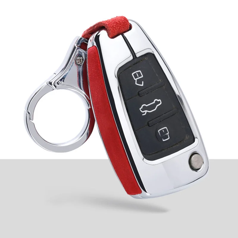 Замшевый кожаный чехол для автомобильных ключей из цинкового сплава Audi A1 A3 A4 A5 A6 A7