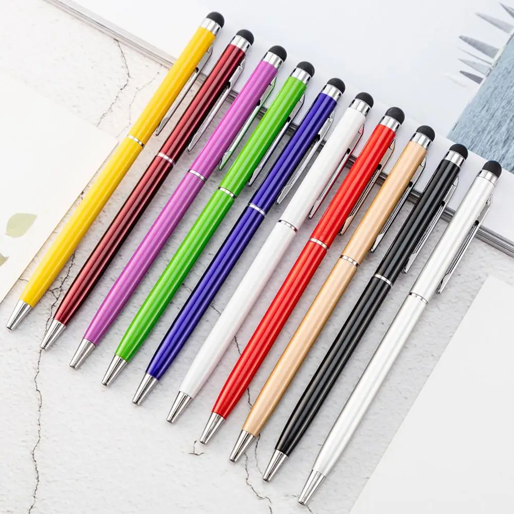 Фото 50 шт./лот универсальные шариковые ручки 2 в 1 с сенсорным экраном для iPad iPhone Samsung