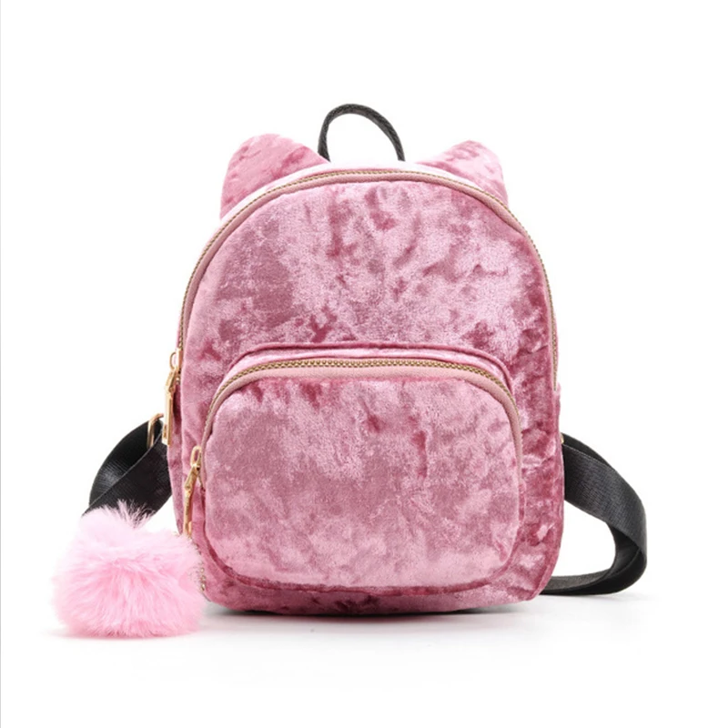 Новый Модный женский рюкзак велюровая женская сумка дамские рюкзаки на молнии