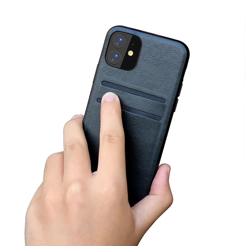 OTAO роскошный кожаный держатель для карт кошелек чехол для iPhone 11 Pro MAX XR XS X задняя крышка для iPhone 8 7 6 6s Plus Тонкий PU чехол