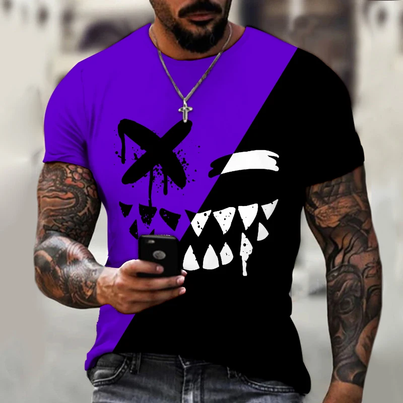 

3D T-shirt printing T-shirt with smiley face pattern Hot-selling item Street fashion Best-selling